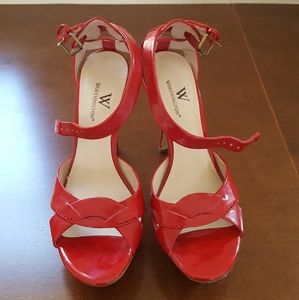Red Patent Leather Platform Heels